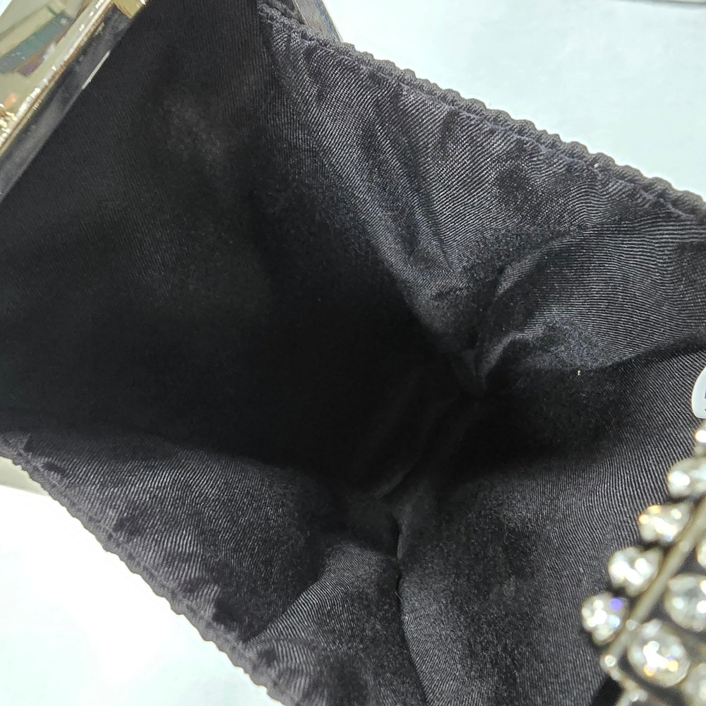 Silver Sequin Crystal Embellished Box Clutch Crossbody Bag Chain Strap Handbag - Picture 11 of 16